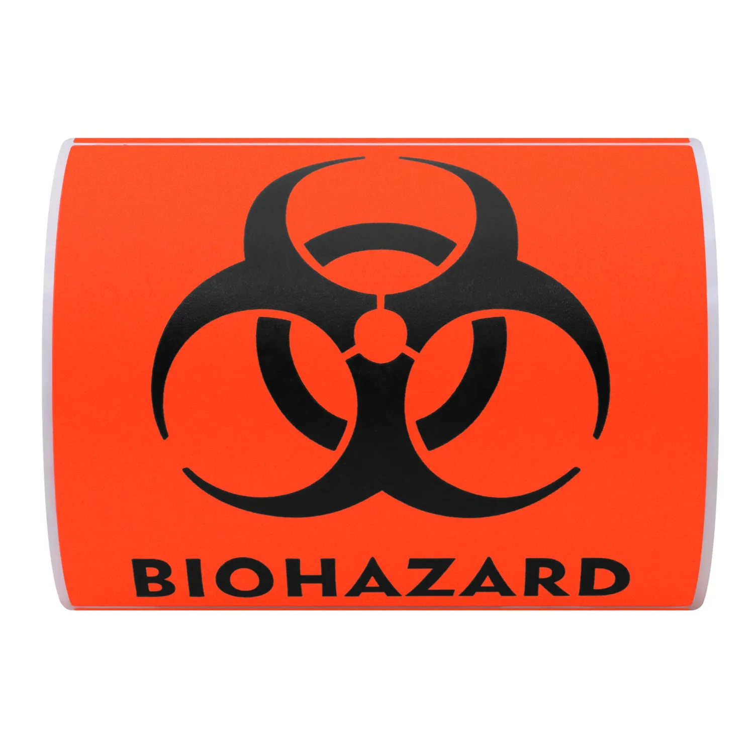 Hybsk 100 PCS Biohazard Labels Warning Sign 4 x 4 inch Fluorescent Red-Orange Hazardous Stickers for Hospital Waste Containers (Biohazard)