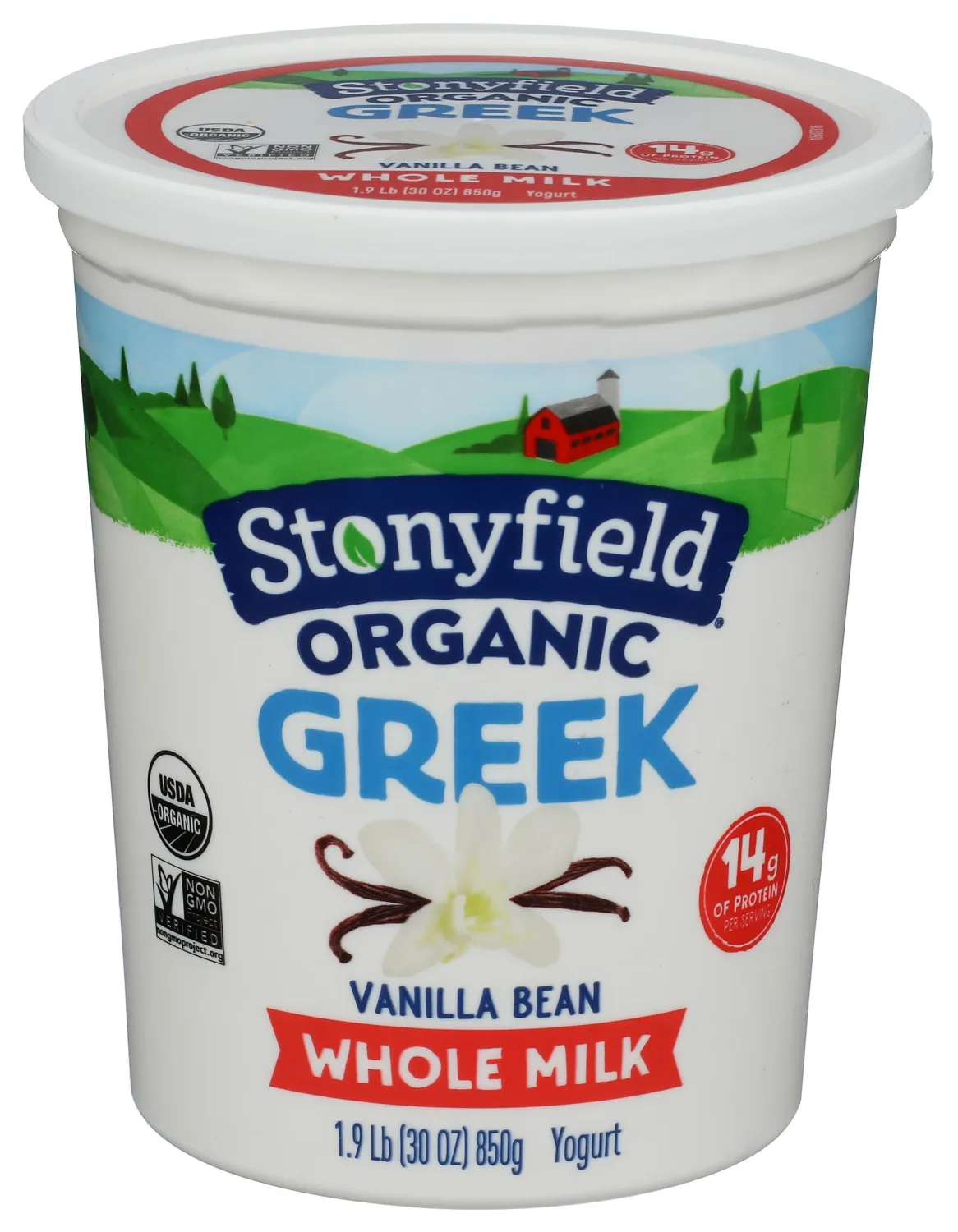STONYFIELD FARM Organic Greek Yogurt, Vanilla, Whole Milk, 30 OZ