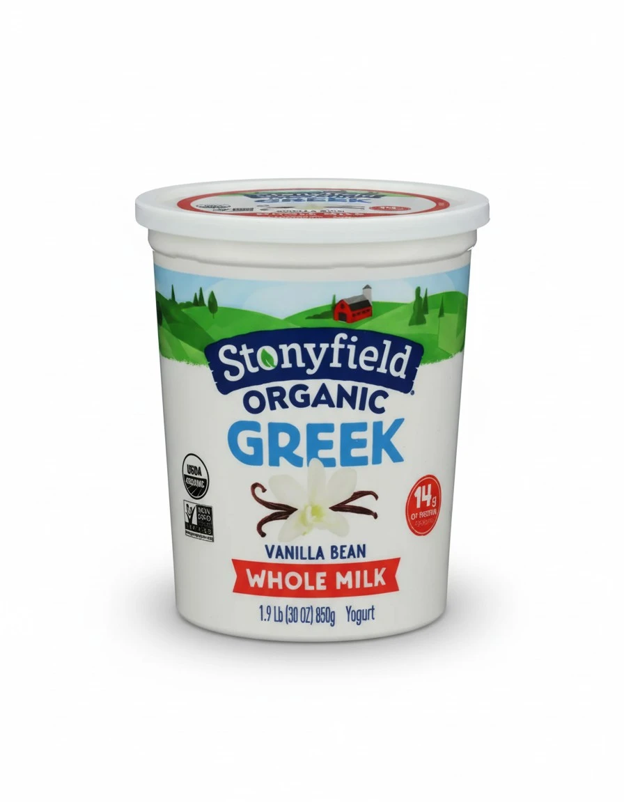 STONYFIELD FARM Organic Greek Yogurt, Vanilla, Whole Milk, 30 OZ
