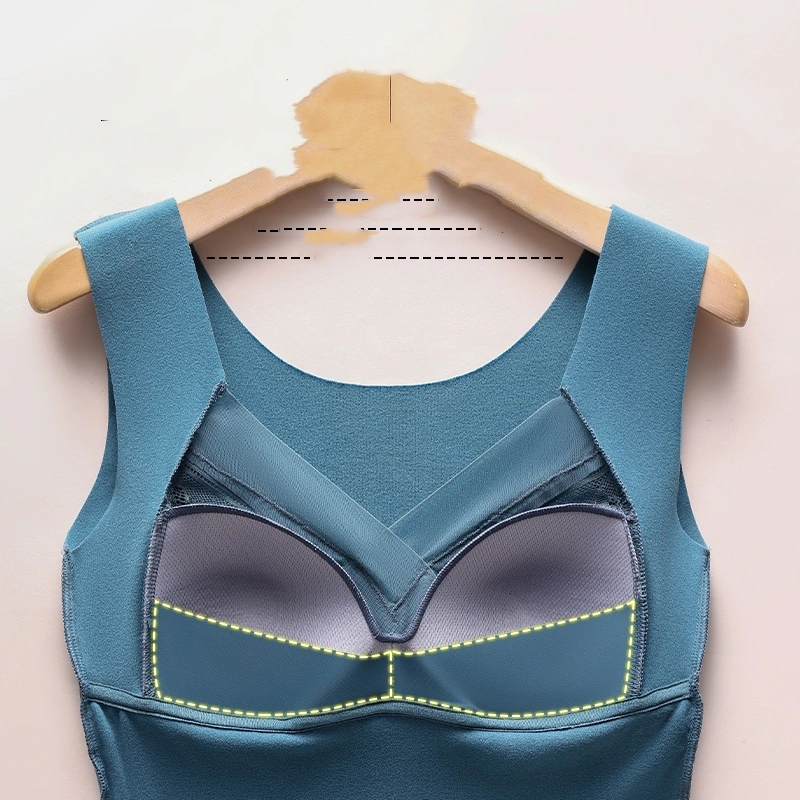 Double-sided Sanded Bra With Chest Pads For Slim Fit And Heating