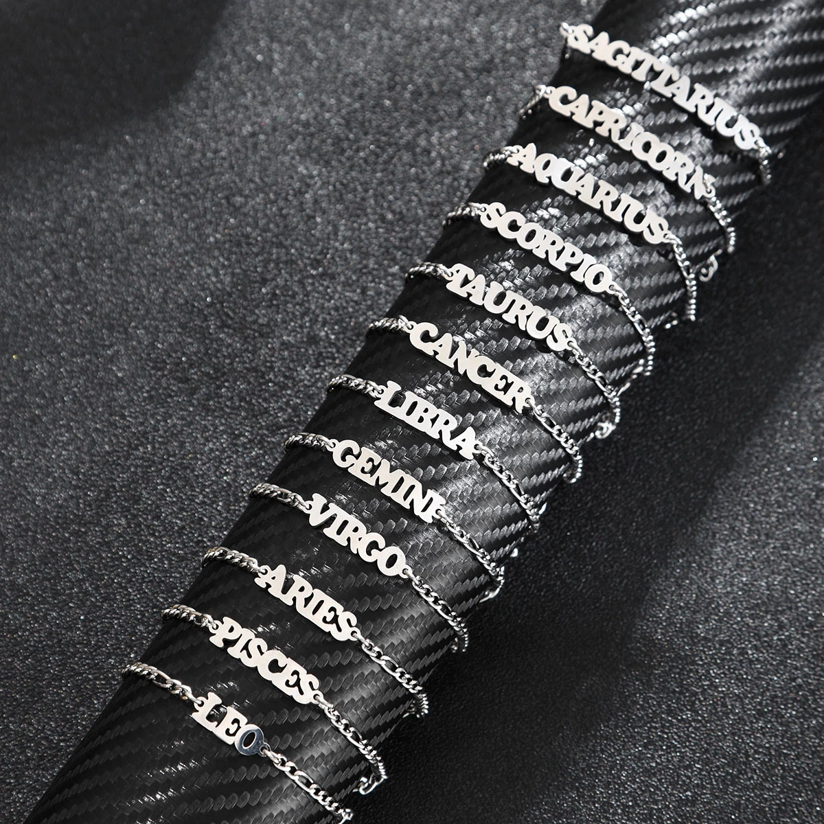 Stainless Steel Zodiac Letter Bracelet