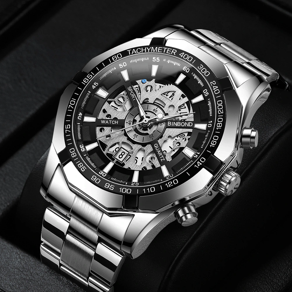 Men's Waterproof Luminous Casual Business Skeleton Shrimp Watch