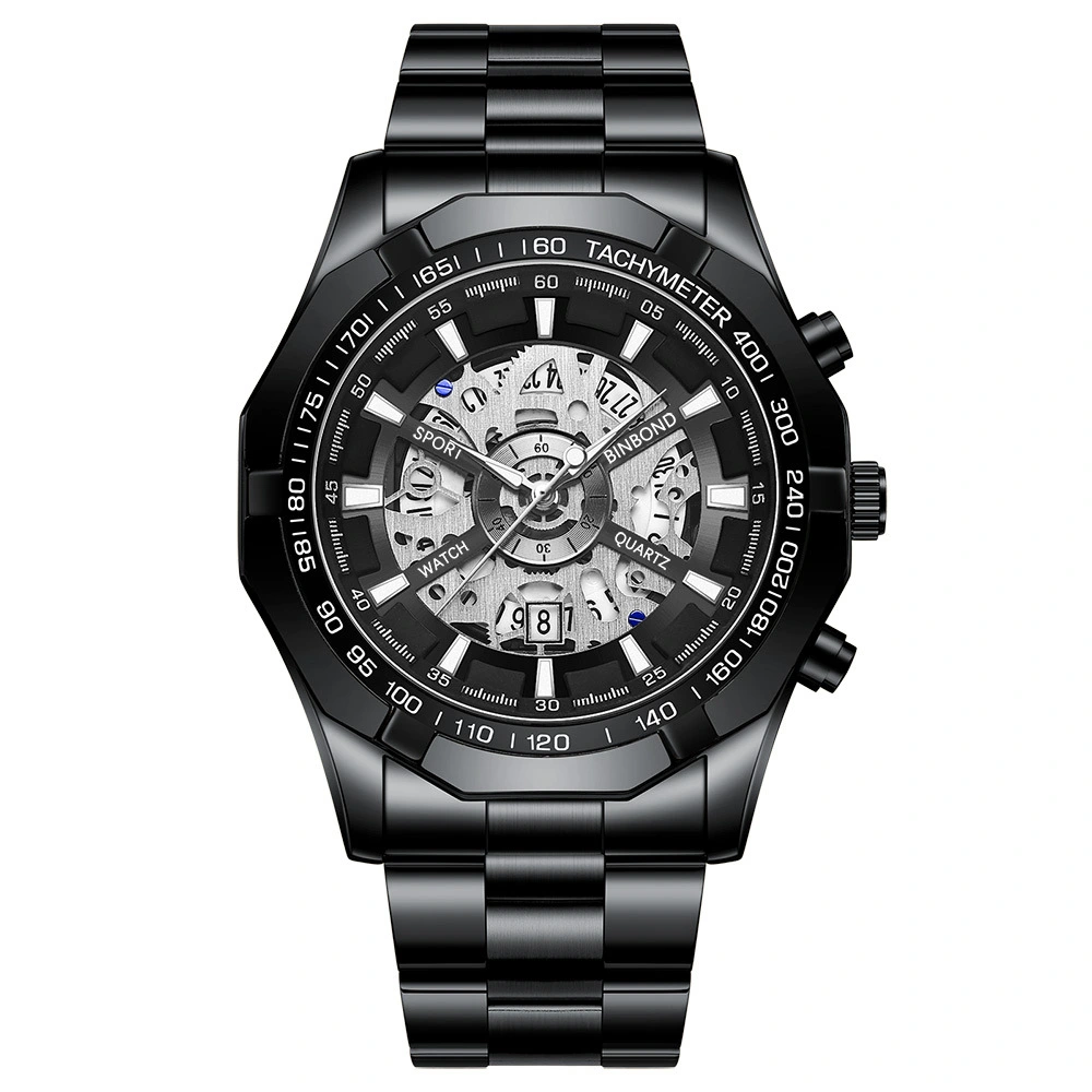 Men's Waterproof Luminous Casual Business Skeleton Shrimp Watch