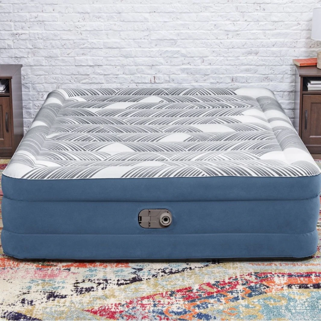 Flocking Double Inflatable Mattress Outdoor Bed For Home