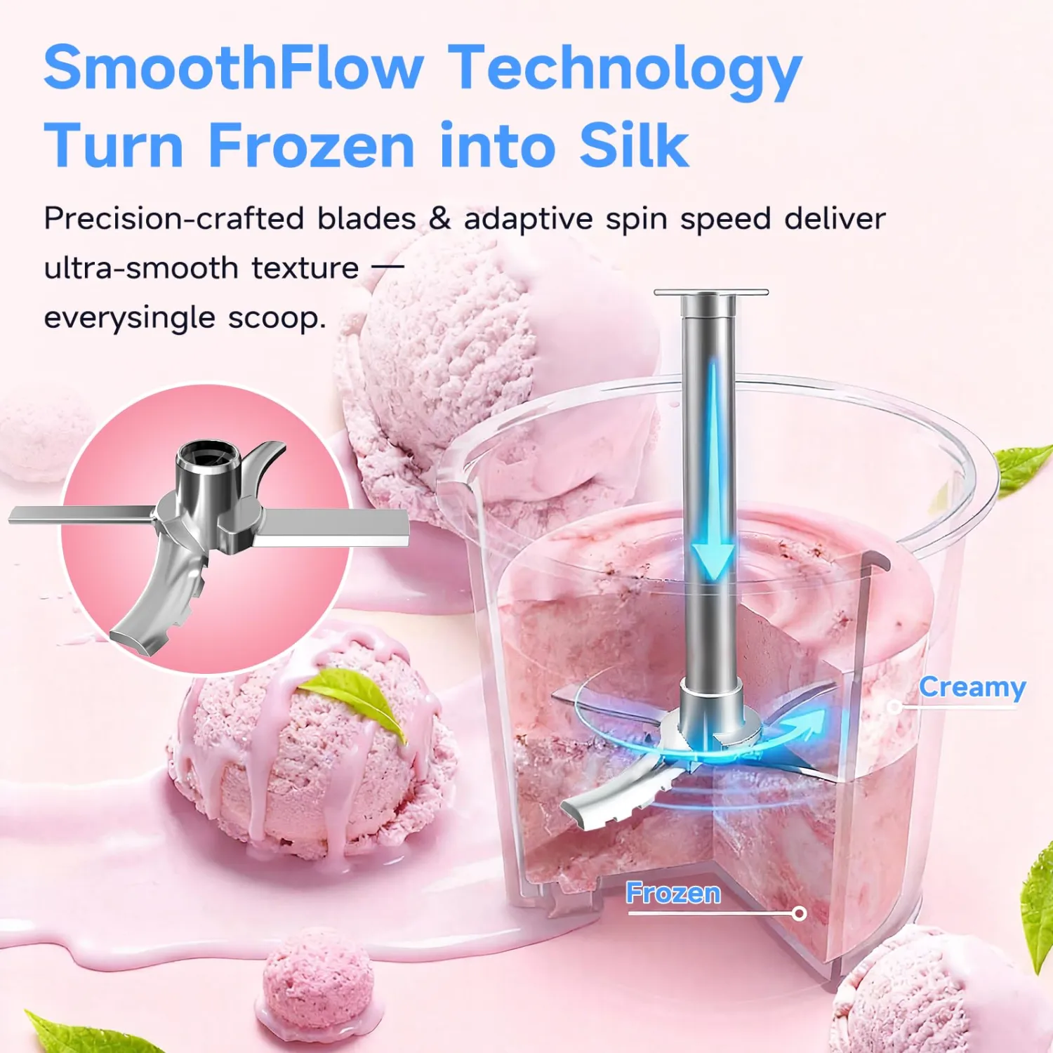 Ice Cream Maker,10-in-1 Frozen Treat Maker for Ice Cream,Gelato,Sorbet,Slushie,Frozen Yogurt and More,Compact Size,Perfect for Family,Kids,Party,Includes 1 Pint Container with Lid,Black