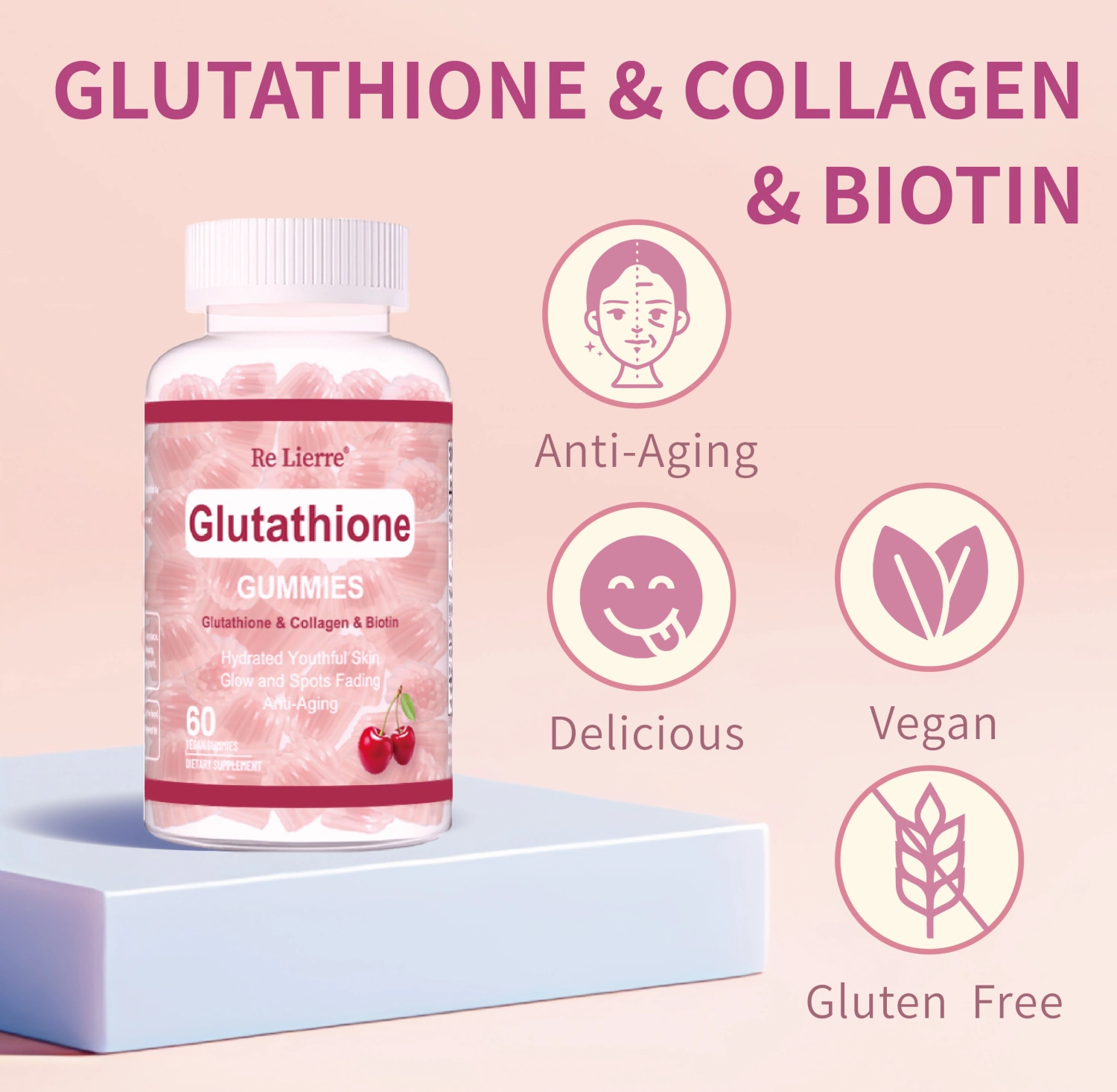 Glutathione Collagen Gummies  Cherry