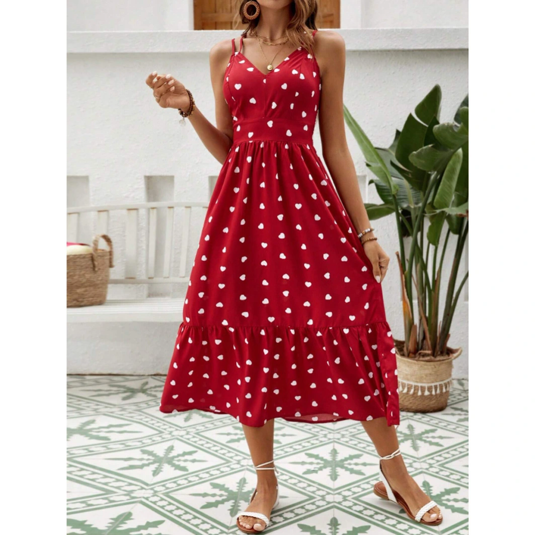 Casual Valentine's Day Women's Heart Print Dress