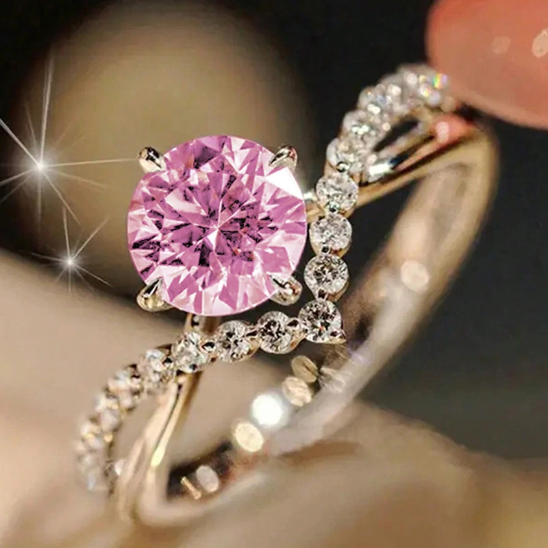 European And American Zircon Couple Ring