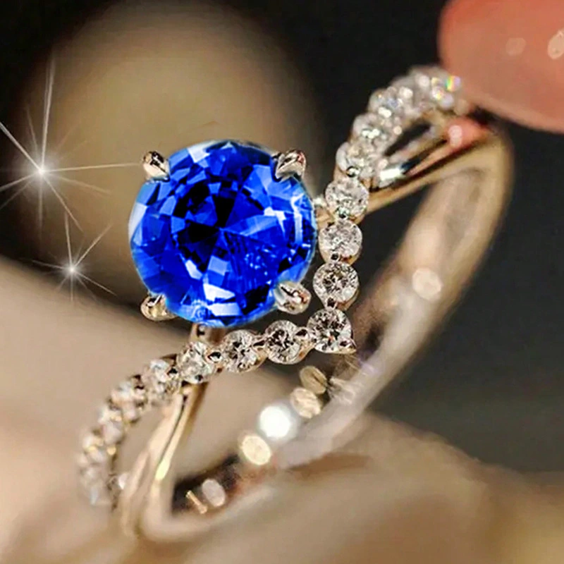 European And American Zircon Couple Ring