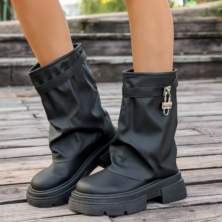 Simple British Style Thick-soled Martin Boots