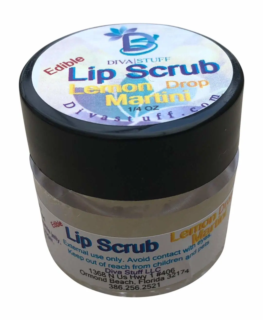 Diva Stuff Ultra Hydrating Lip Scrub for Soft Lips, Gentle Exfoliation, Moisturizer & Conditioner, Lemon Drop Martini – ¼ oz (Made in the USA)