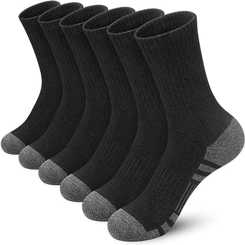 Men's Mid-calf Length Sock Solid Color Breathable Sweat Absorbing Deodorant