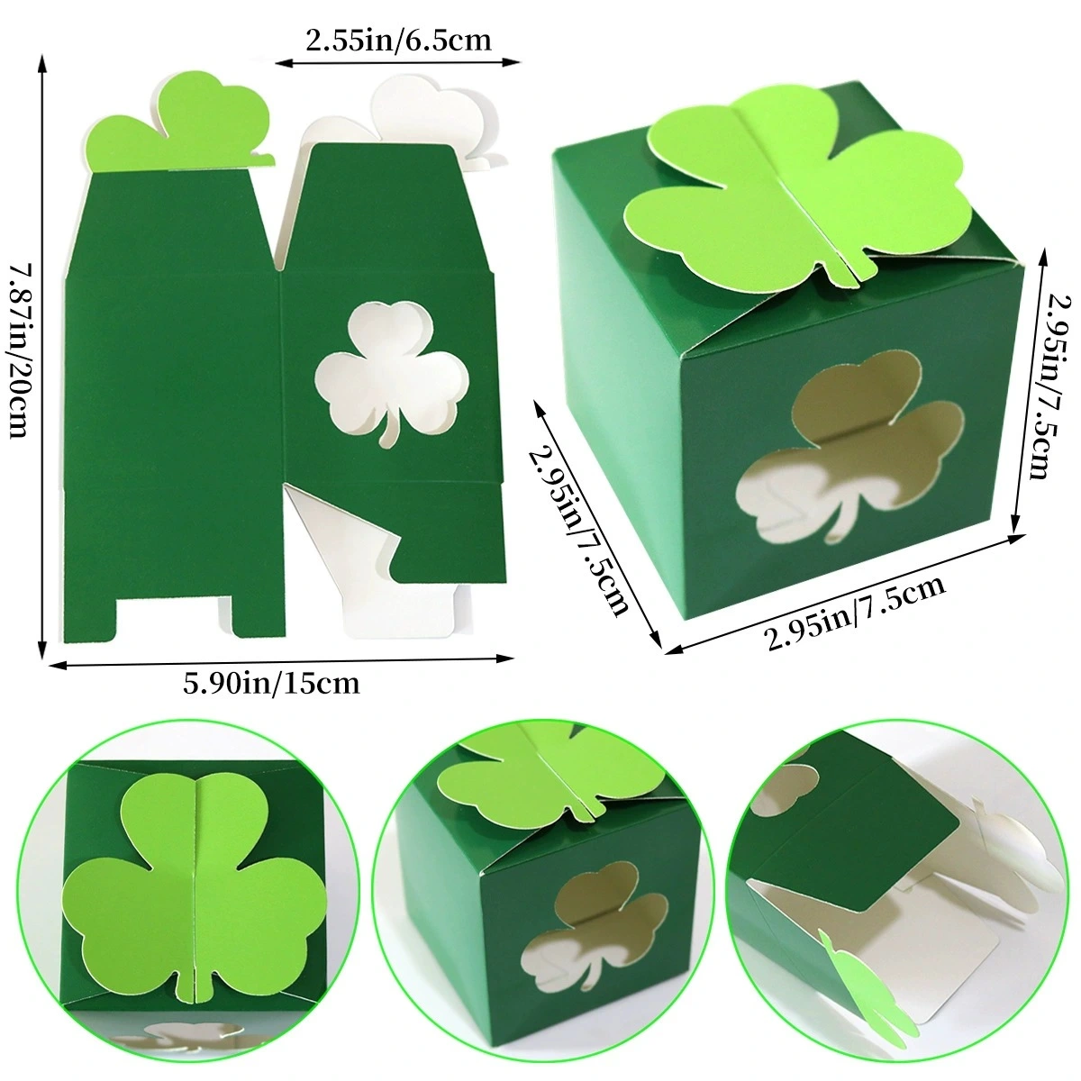Irish Festival Theme Party Candy Box St Patrick's Day Clover Cartoon Gift Box