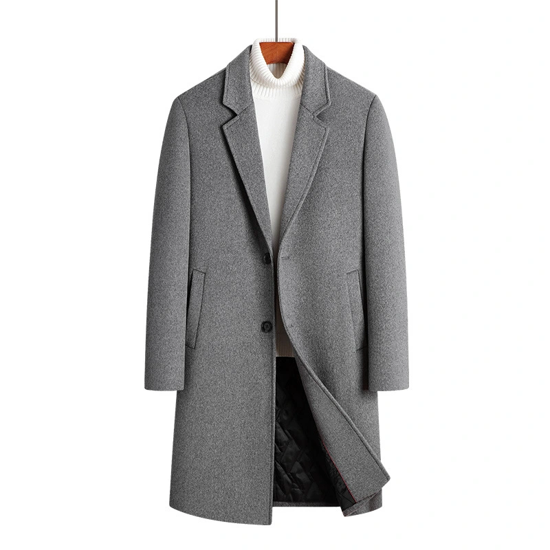Men's Woolen Overcoat Mid-length Cotton-padded And Thickened