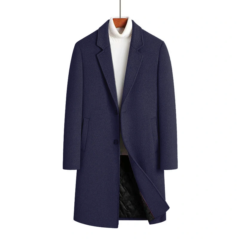 Men's Woolen Overcoat Mid-length Cotton-padded And Thickened