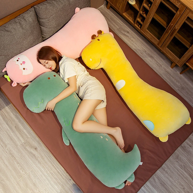 Dinosaur Long Pillow Plush Toy Doll Bed Leg Clamp Sleeping Cloth Birthday Gift For Boys And Girls