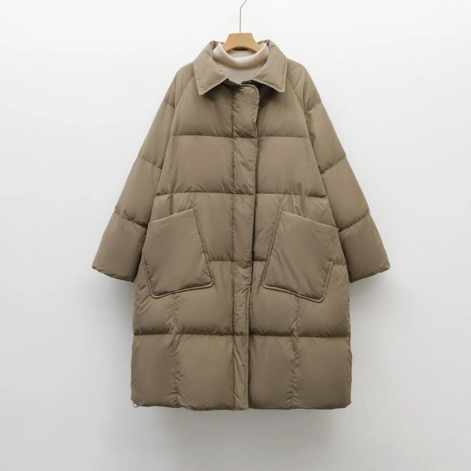 Women's Simple Solid Color Thickened Mid-length Down Jacket