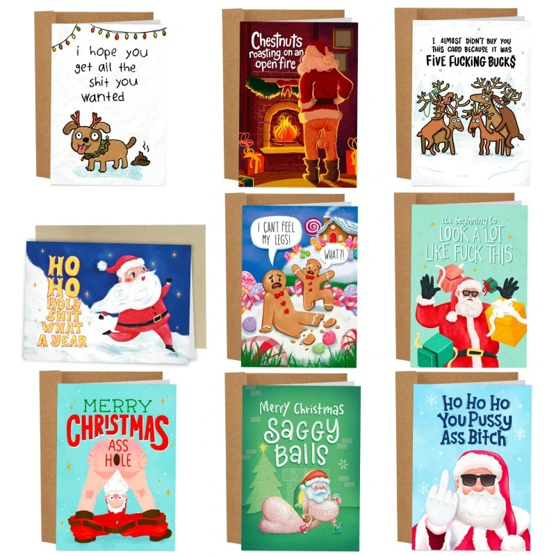Vulgar Greetings Funny Humor Christmas Cards
