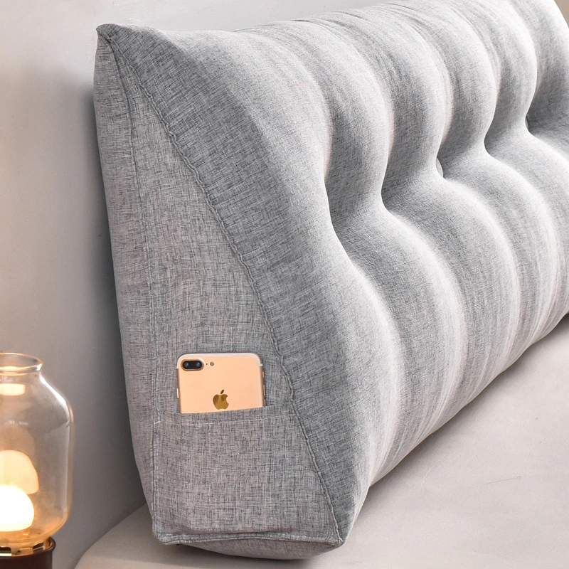 Cotton And Linen Removable And Washable Triangle Bedside Cushion Big Backrest Waist Cushion Bed