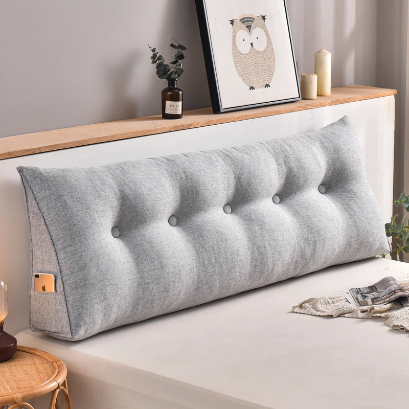 Cotton And Linen Removable And Washable Triangle Bedside Cushion Big Backrest Waist Cushion Bed