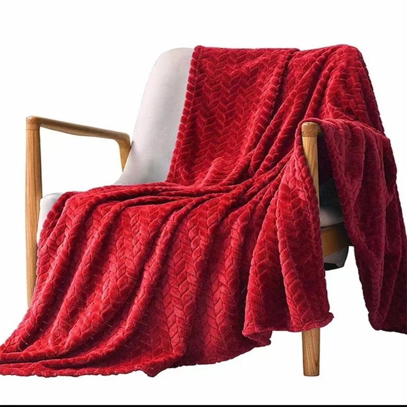 Solid Color Flannel Wheat Pattern Children's Blanket