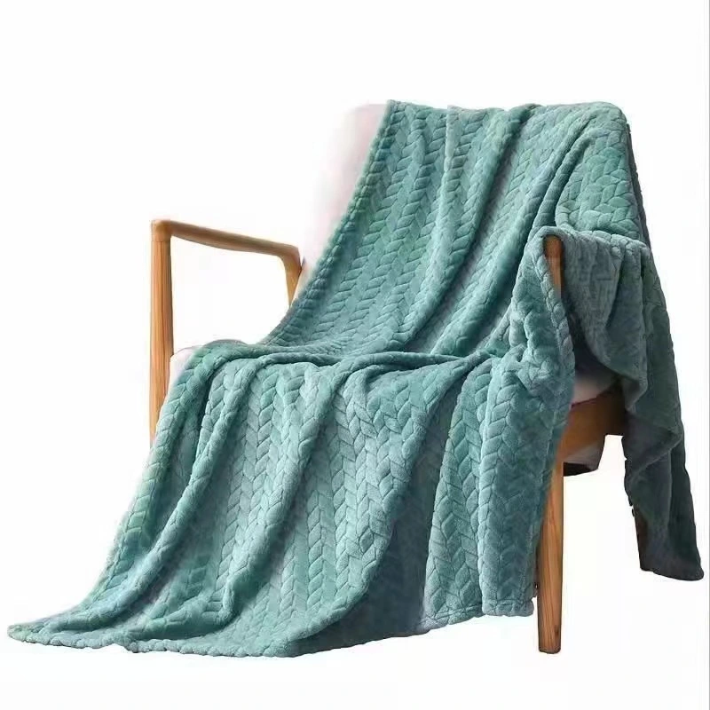 Solid Color Flannel Wheat Pattern Children's Blanket