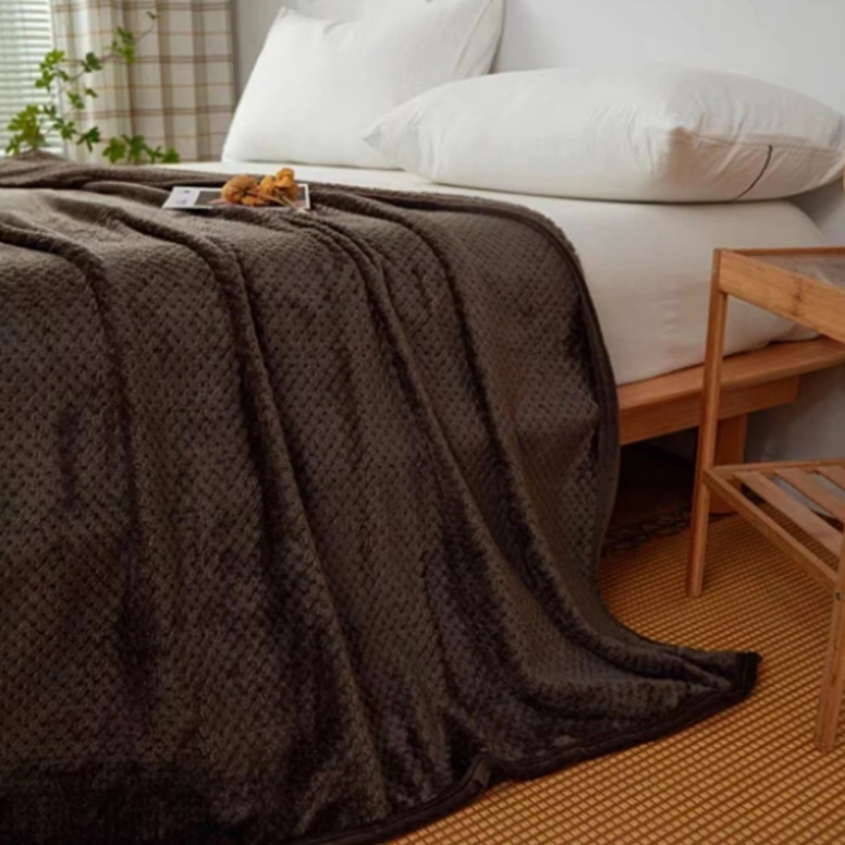 Solid Color Flannel Wheat Pattern Children's Blanket