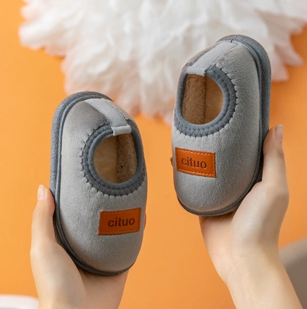 Children's Cotton Slippers For Autumn And Winter, Anti-slip And Waterproof With Thick Soles For Baby Boys