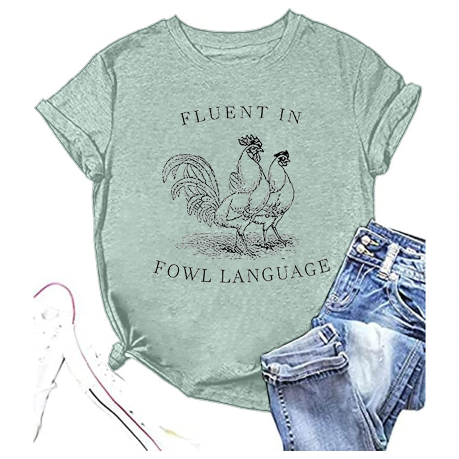 European And American Women's Printed Colorful Cotton T-shirt