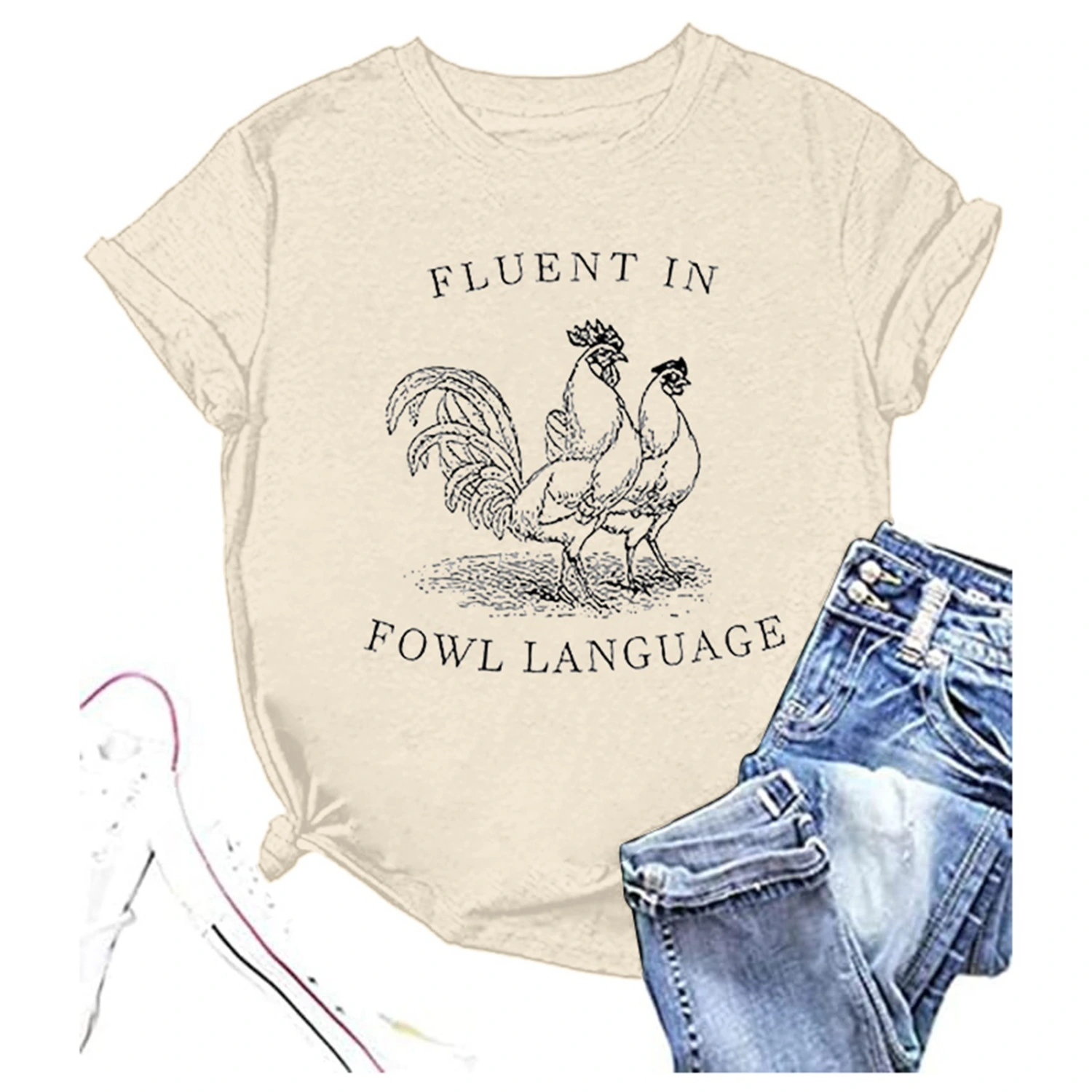 European And American Women's Printed Colorful Cotton T-shirt