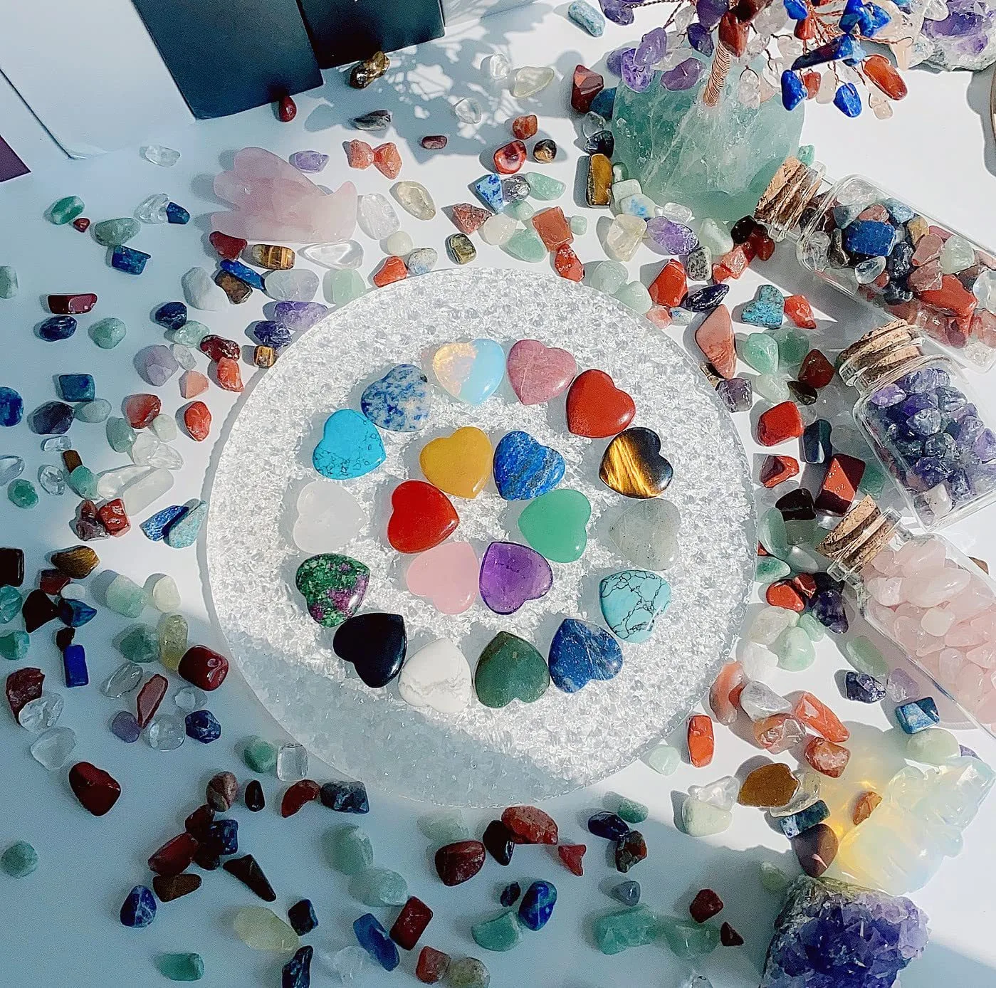 Natural Crystal Heart-shaped Love Natural Stone Ornament Gemstone Wholesale Crystal Stone Jewelry