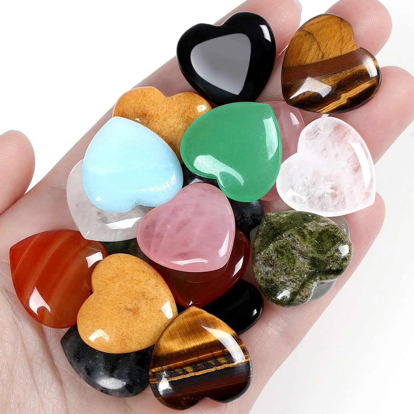 Natural Crystal Heart-shaped Love Natural Stone Ornament Gemstone Wholesale Crystal Stone Jewelry