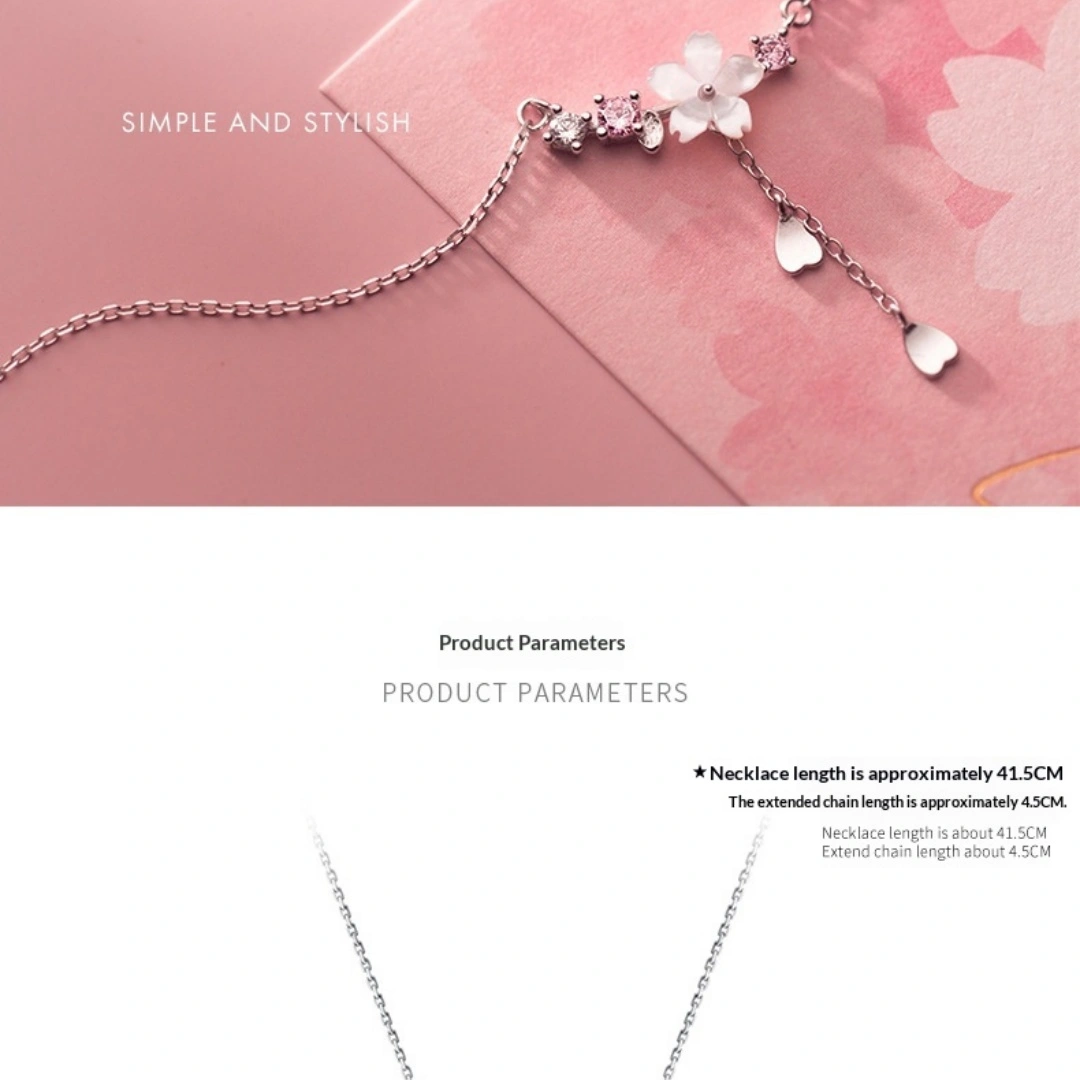 Elegant Seashell Flower Necklace With Heart-shaped Flowers