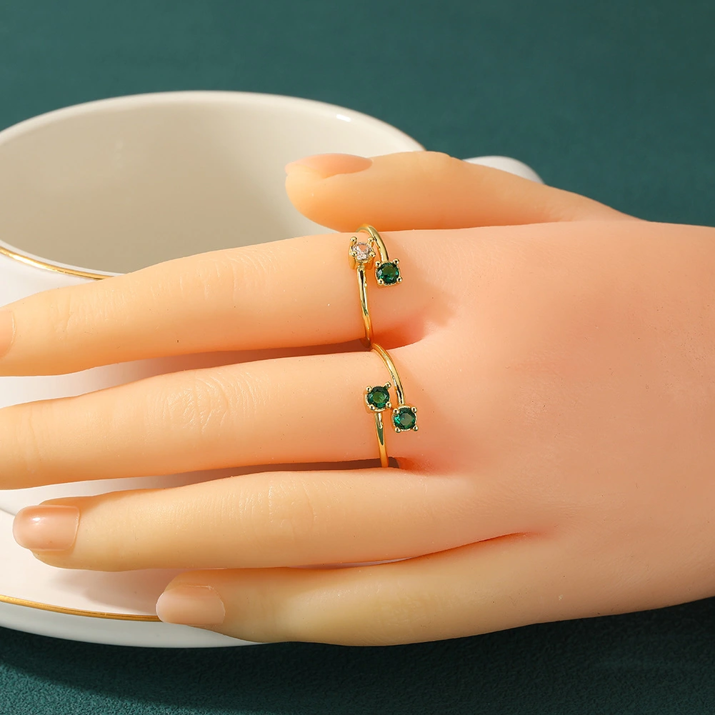 Small Square Ring Women's Fresh Little Finger Ring Adjustable Opening