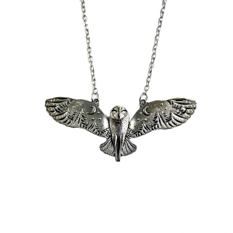 Owl Flying Personality Necklace Pendant Jewelry