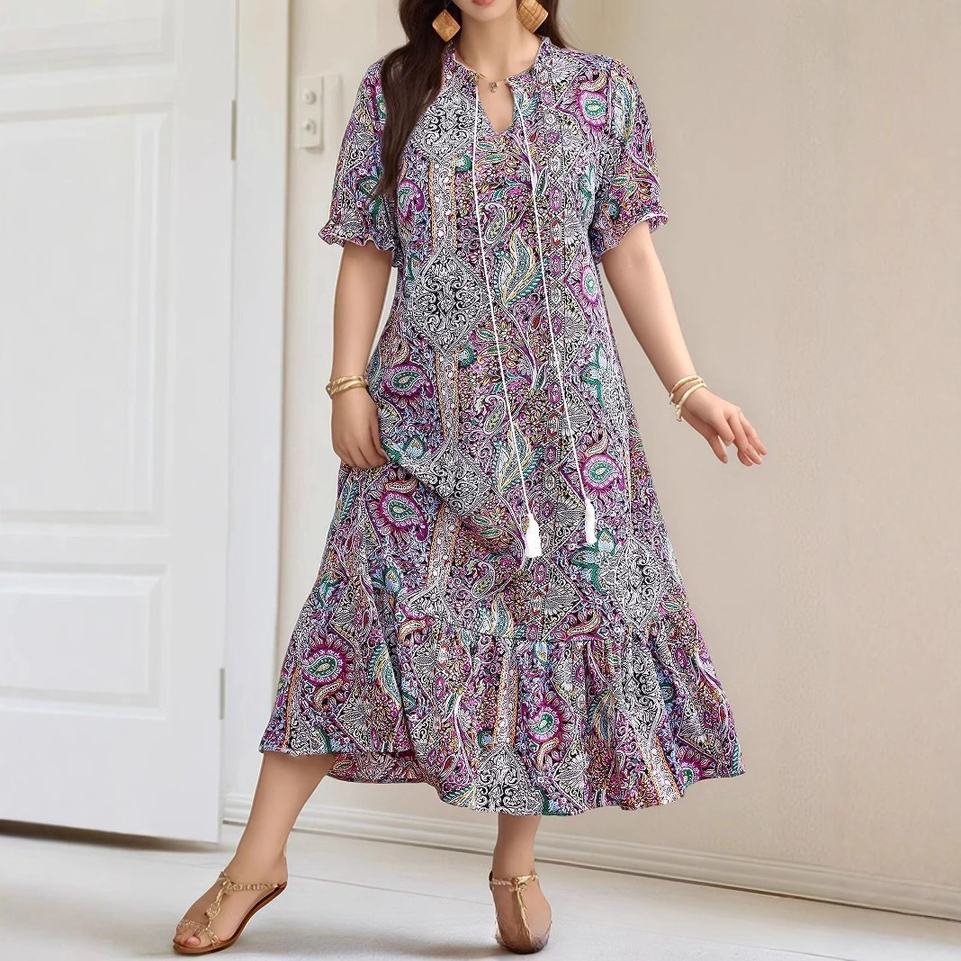 Plus Size Women's New Casual Holiday Floral Dress