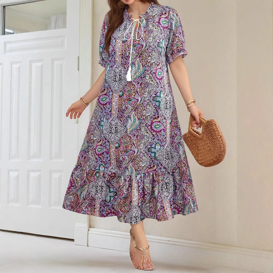 Plus Size Women's New Casual Holiday Floral Dress