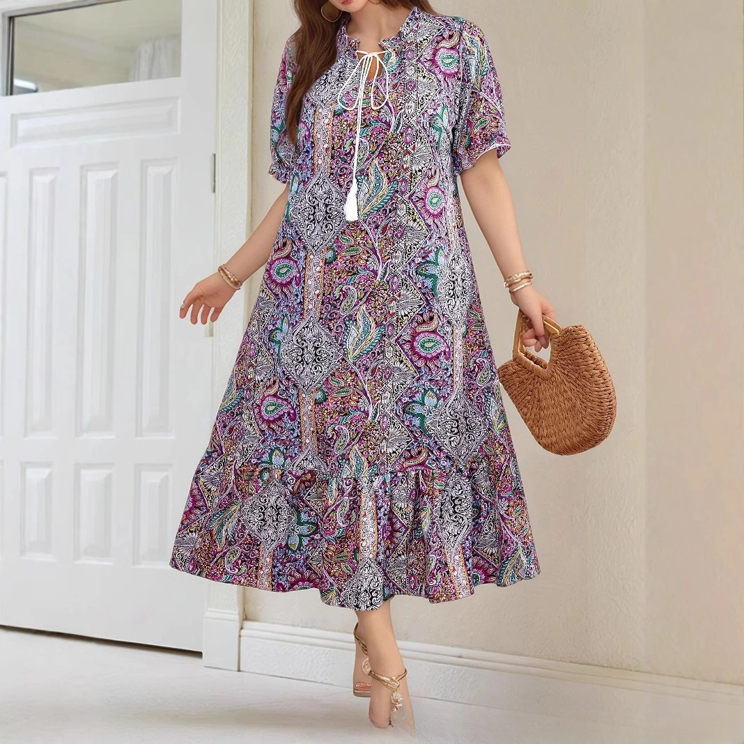 Plus Size Women's New Casual Holiday Floral Dress