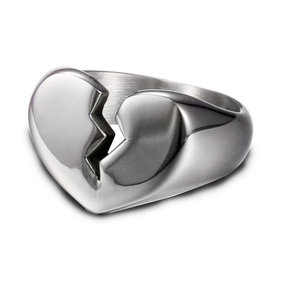 European And American Fashion Heart-shaped Titanium Steel Ring