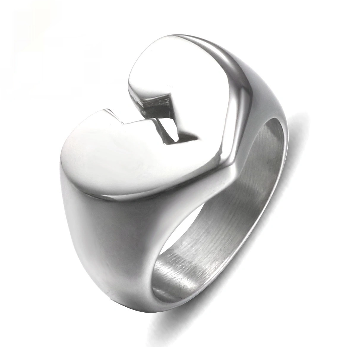 European And American Fashion Heart-shaped Titanium Steel Ring