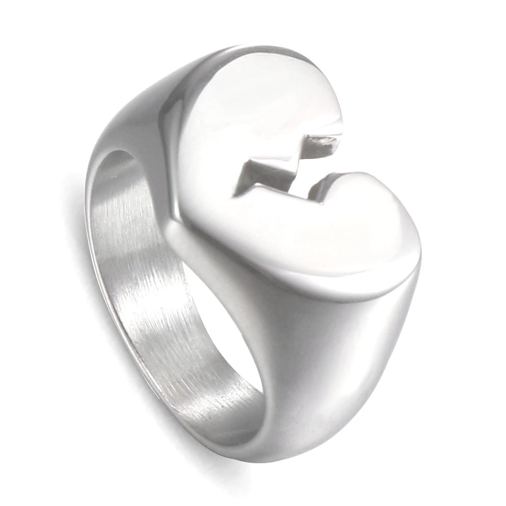 European And American Fashion Heart-shaped Titanium Steel Ring