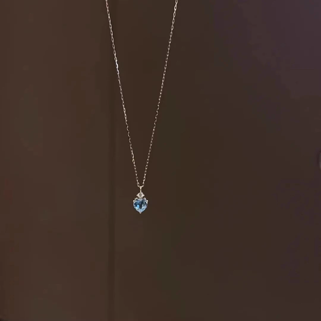 Blue Tears Necklace Pendant Women Small Design Luxury High-end Sense