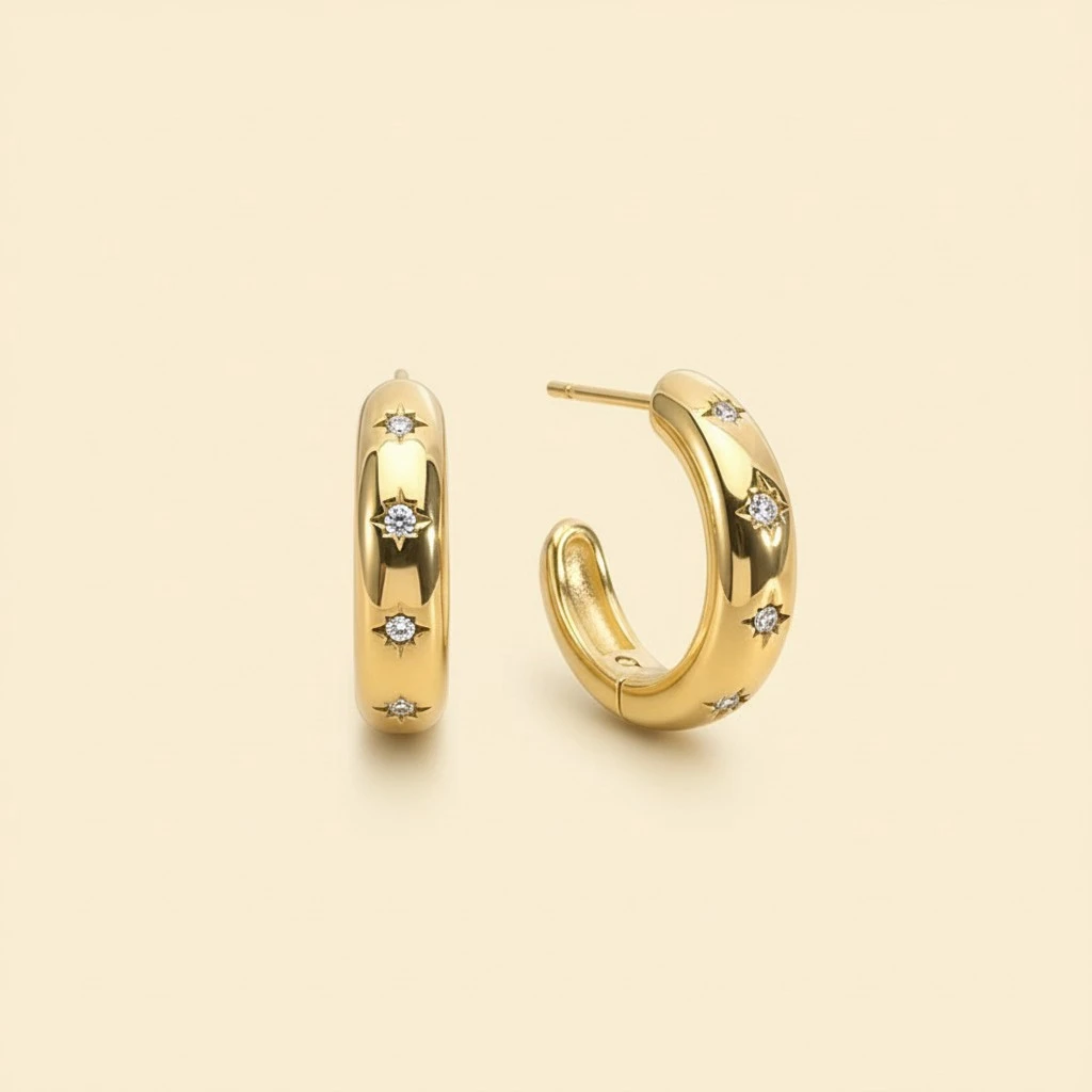 Light Luxury C- Shaped Stainless Steel Studs