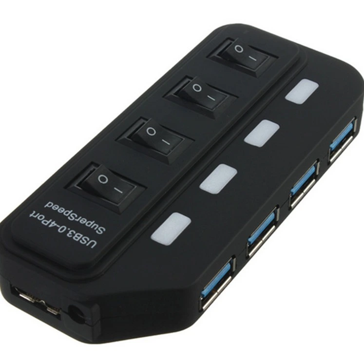 USB 30 Hub, High-speed 30 Hub With 4 Ports And Individual Onoff Switches