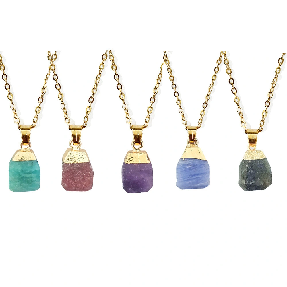 Cut Natural Necklace With Original Stone Pendant