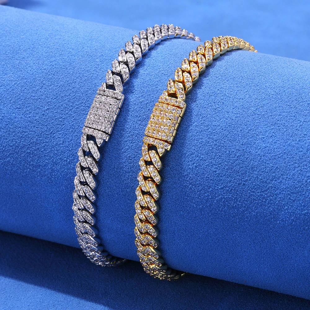 6mm Single-row Fully Paved Cuban Chain Zircon Necklace Accessory