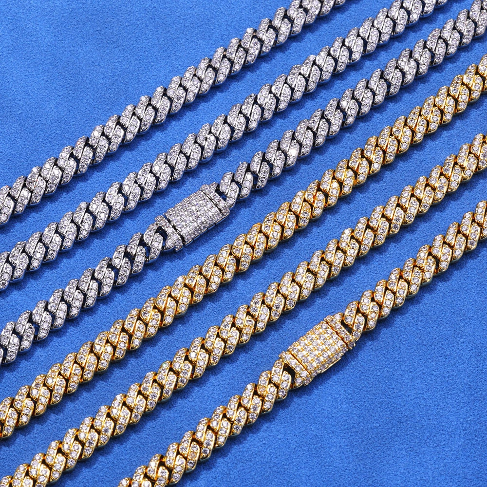 6mm Single-row Fully Paved Cuban Chain Zircon Necklace Accessory