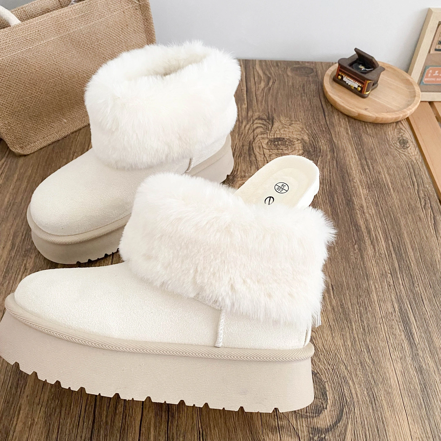 Women's Short-tube Snow Boots With Latex Insoles