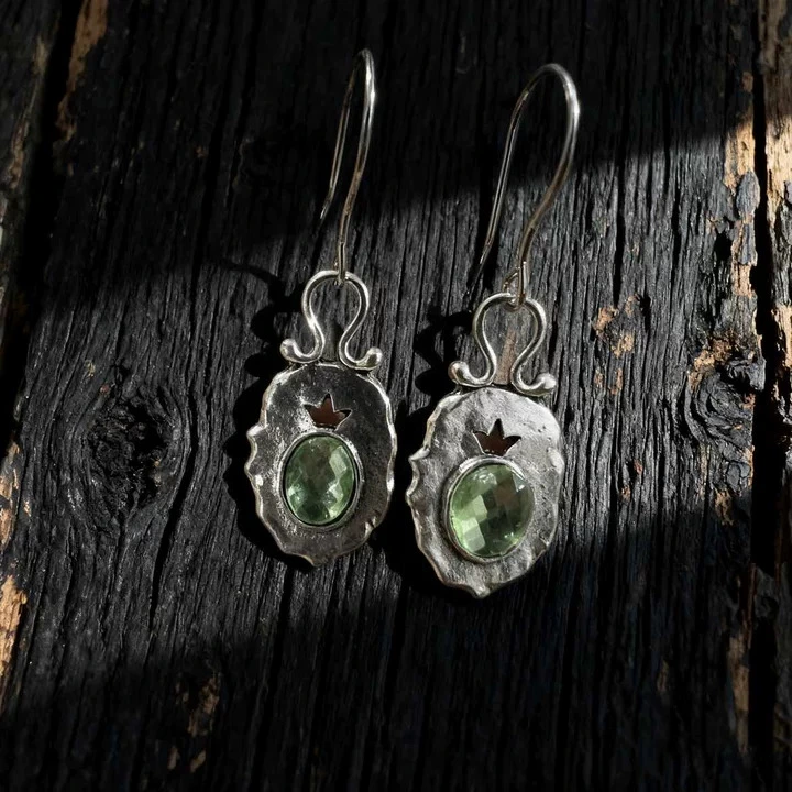 Women's Vintage Light-green Crystal Earrings