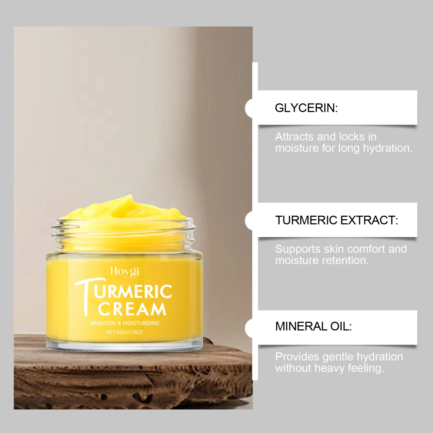 Turmeric Moisturizing Face Cream, Brightens Skin Tone